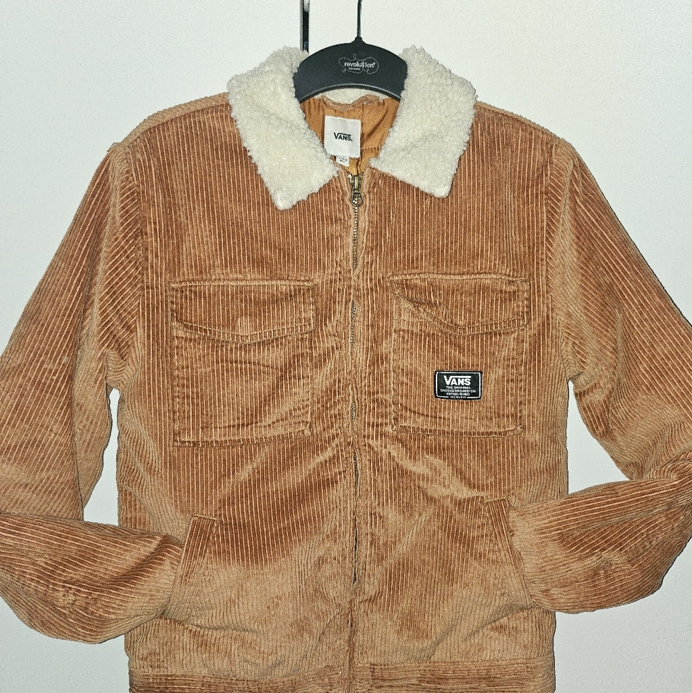 Vans Brown Corduroy Jacket with White Sherpa Collar